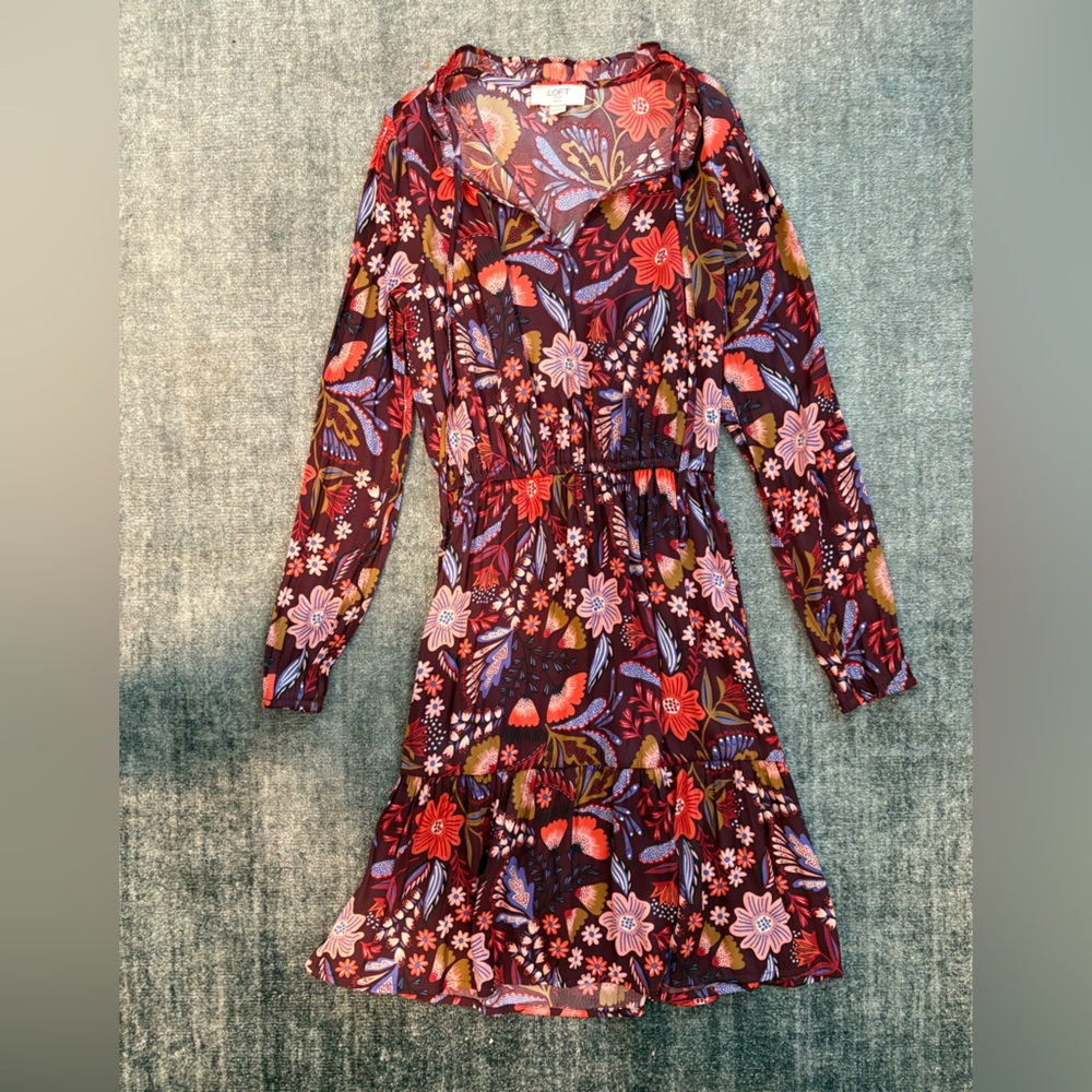 LOFT Multicolor Floral Dress